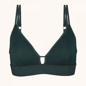 Lively The Stripe Mesh Bralette in Emerald